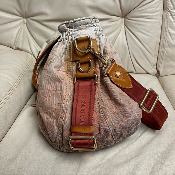 VTG LOUIS VUITTON Denim Orange Ombre Sunrise Large Messenger Bag - Picture 8 of 16